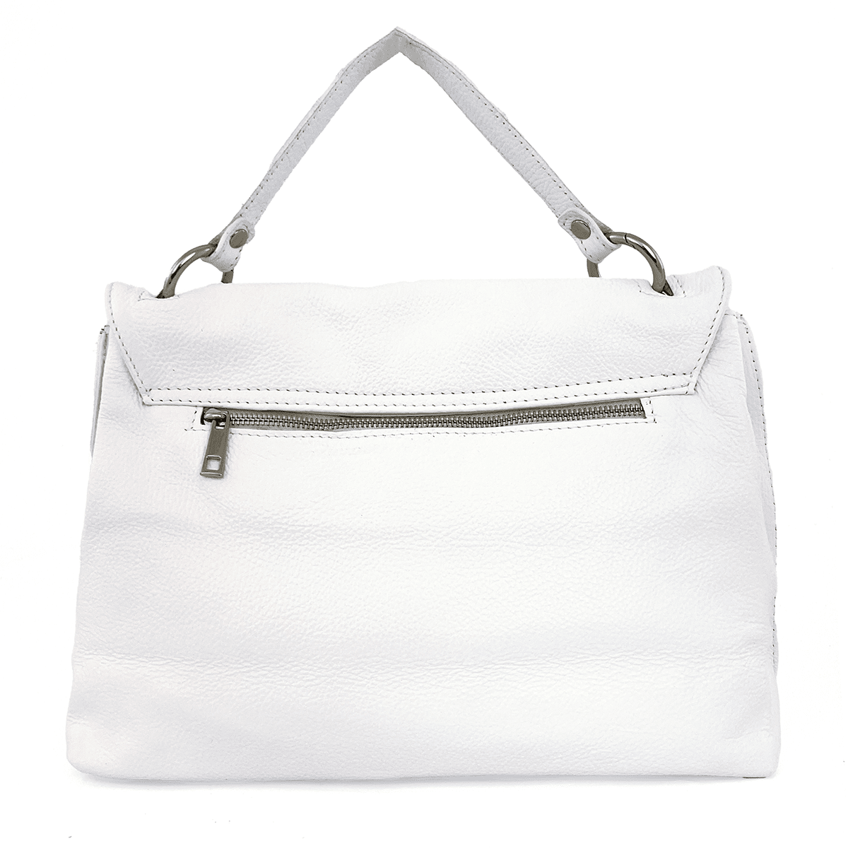 Női válltáska természetes bőrből Matera - fehér