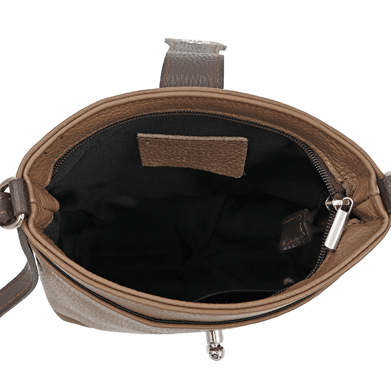 Andria természetes bőr válltáska - barna/sötétbarna