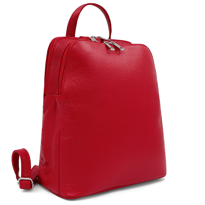 Női hátizsák természetes bőrből Terina - piros