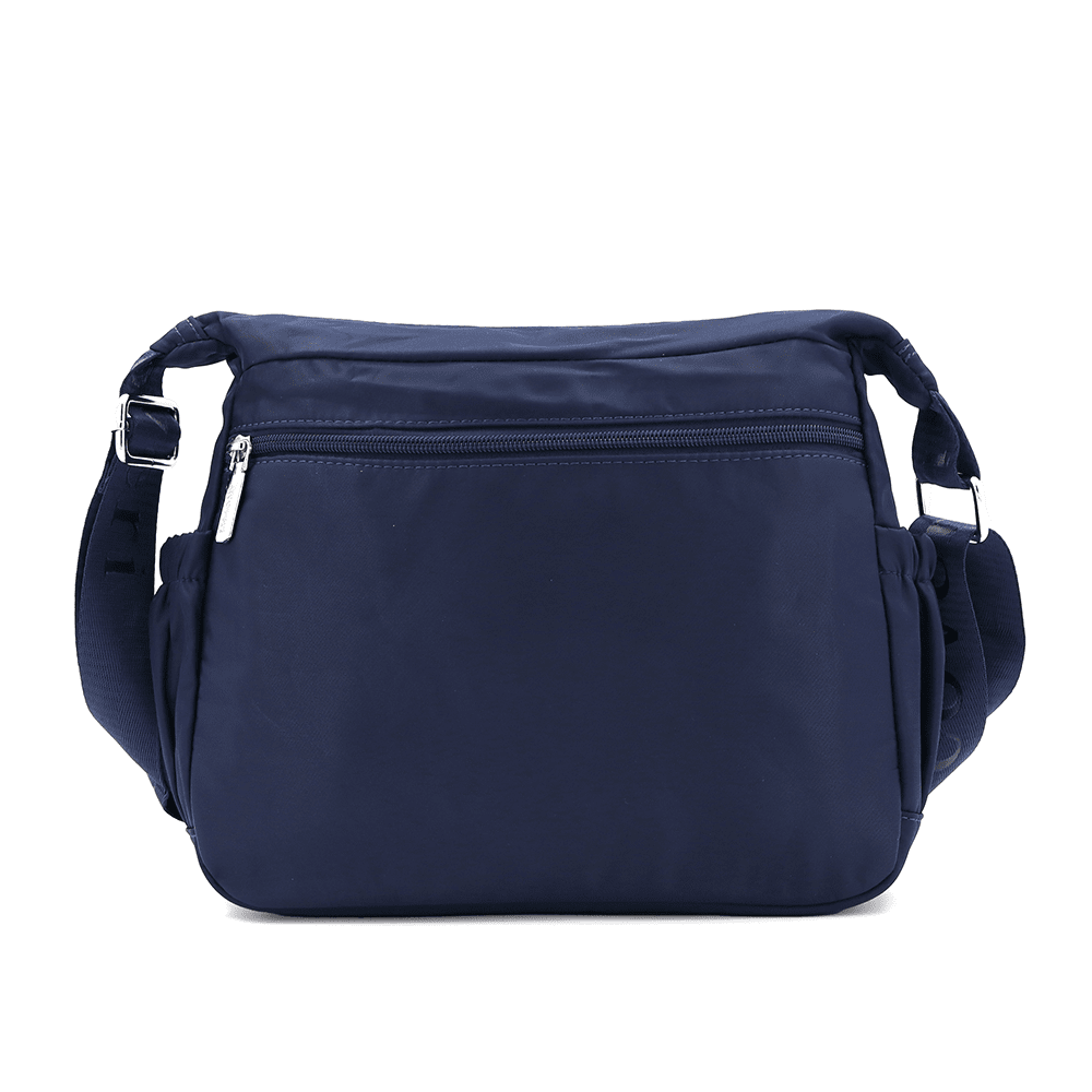 Női válltáska szövetből, sok zsebbel - sötétkék