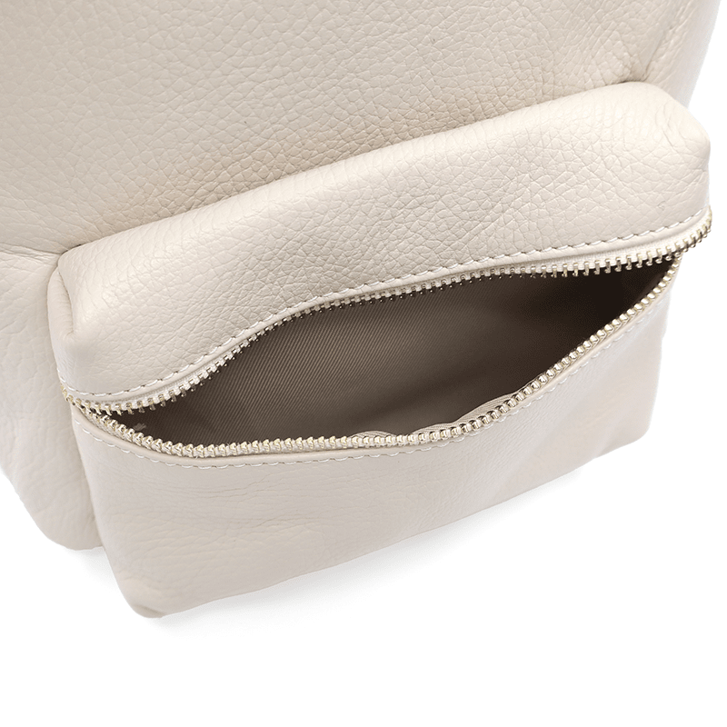 Női hátizsák természetes bőrből Aida - bézs