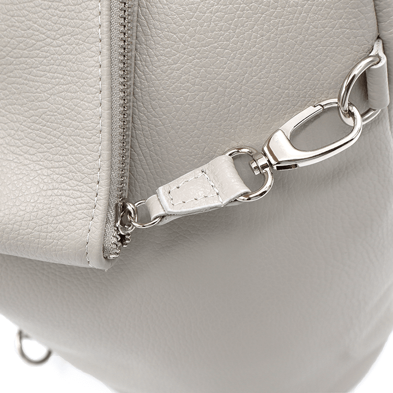 Női hátizsák természetes bőrből Evianna - szürke