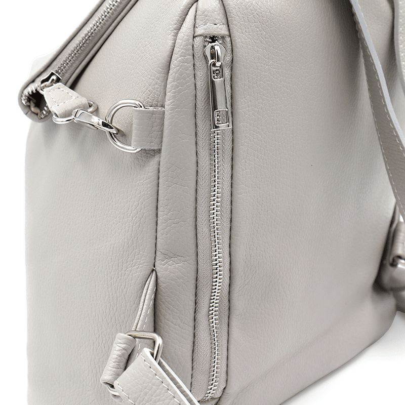 Női hátizsák természetes bőrből Evianna - szürke