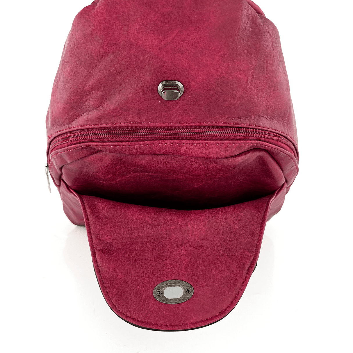 Női hátizsák sok zsebbel - piros/fekete