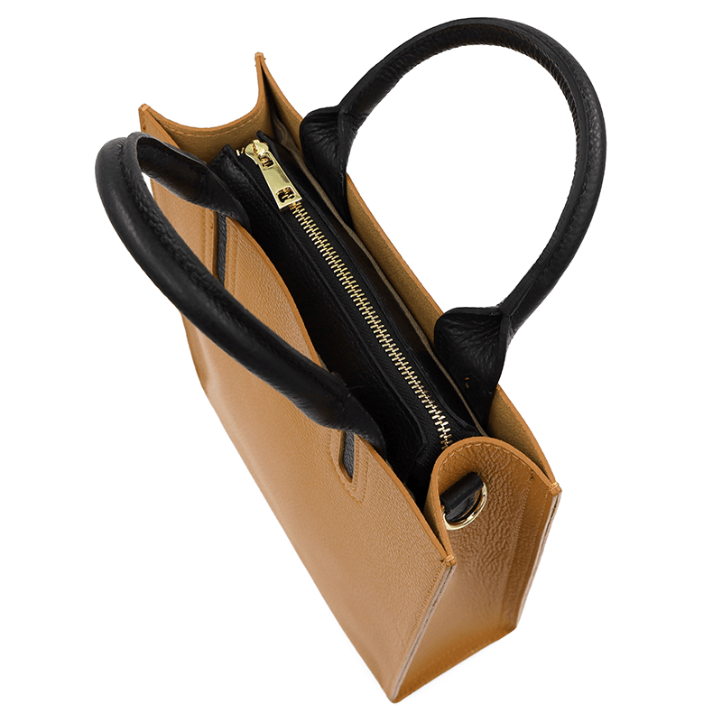 Florentina természetes bőr női táska - cserépbarna