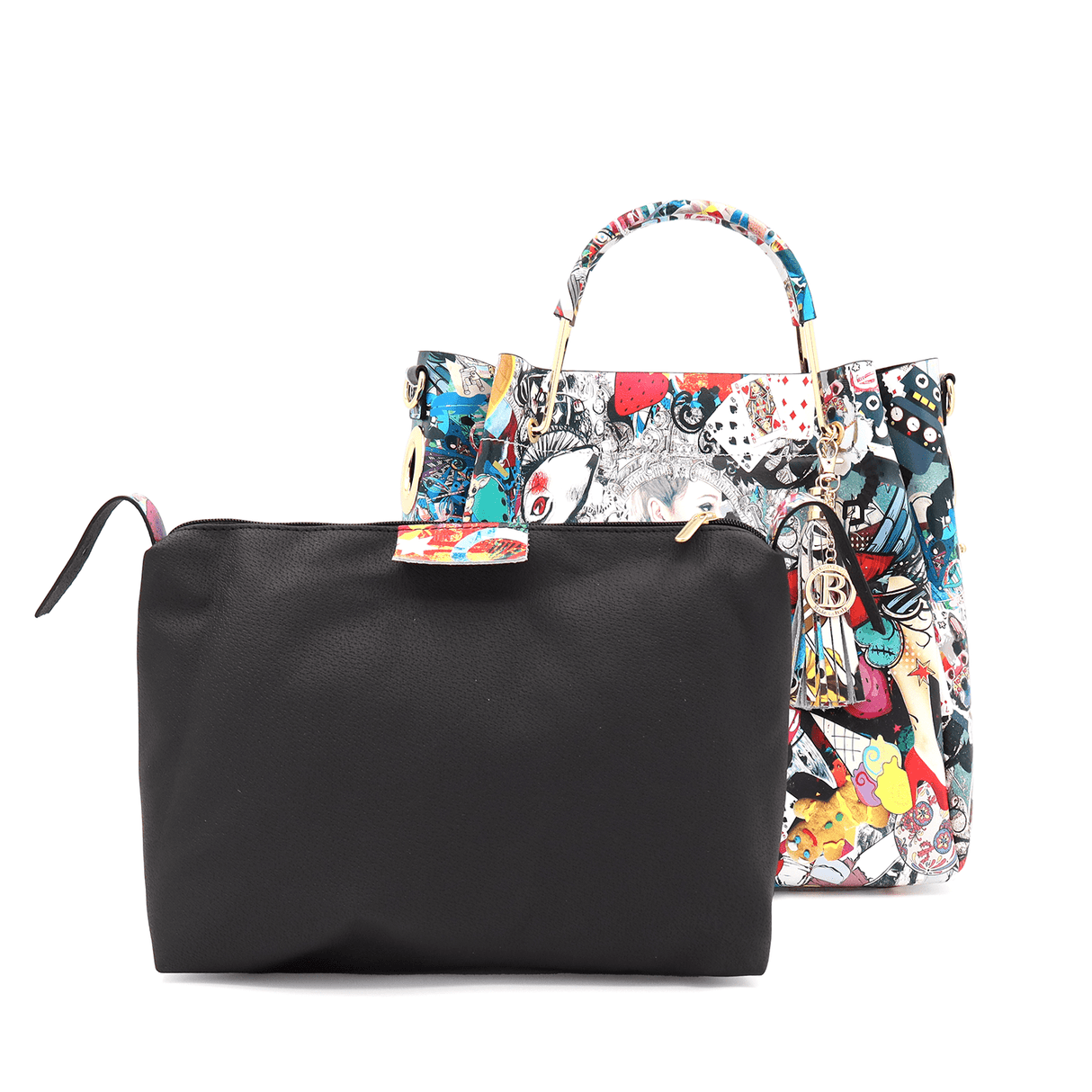 Női táska természetes bőrből Chloe nyomtatott mintával