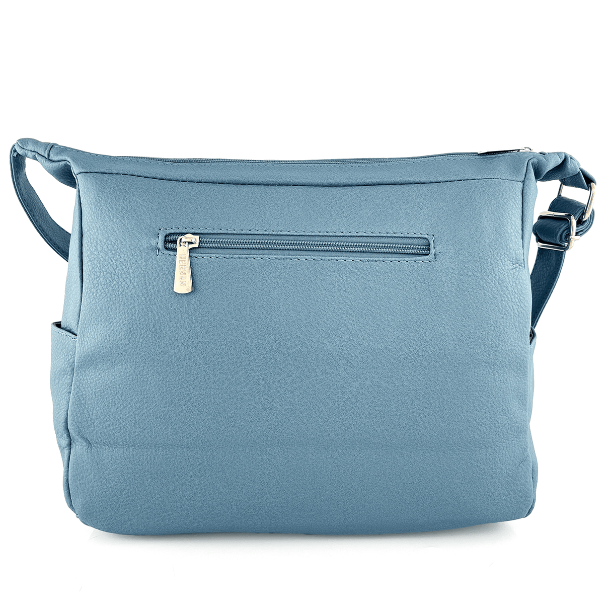 Válltáska 2 rekesszel és sok zsebbel - világoskék