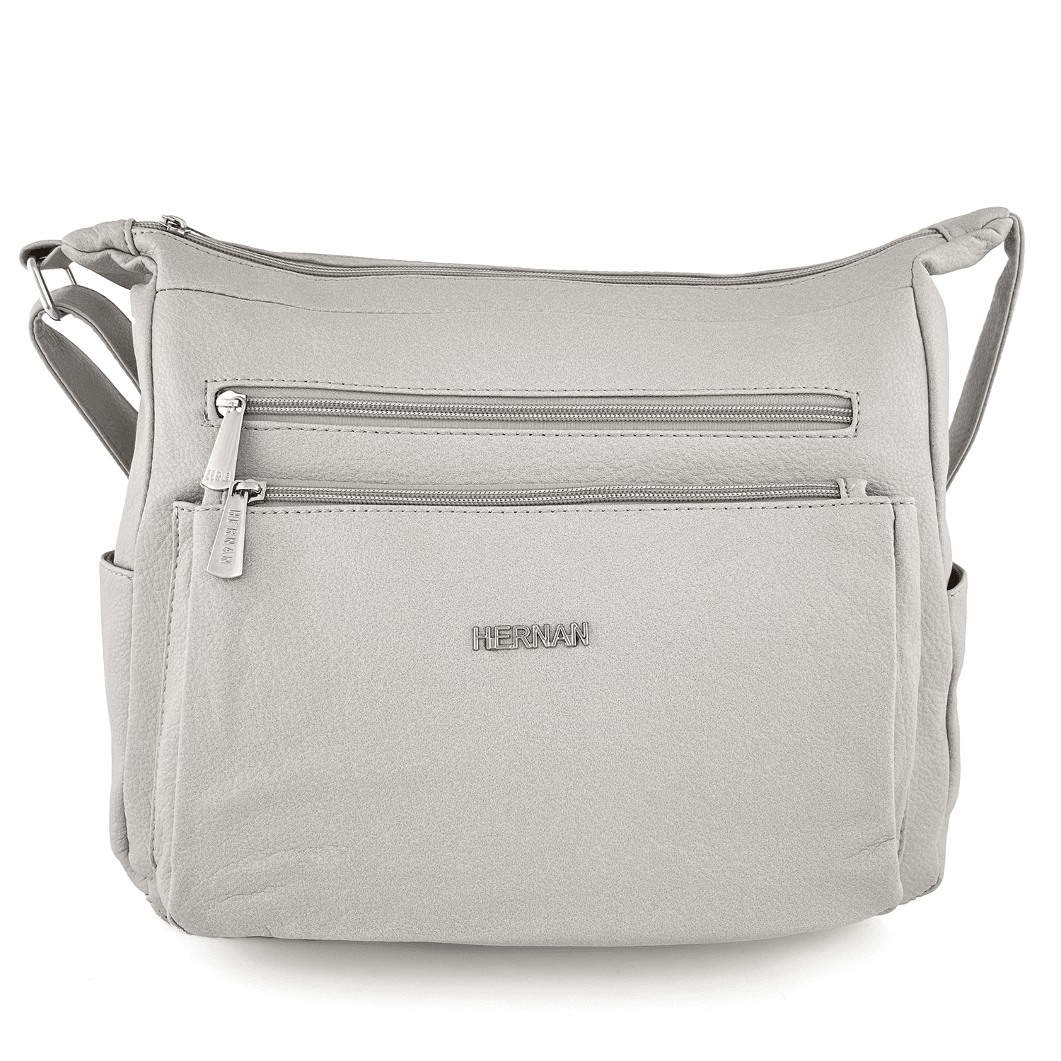 Válltáska 2 rekesszel és sok zsebbel - szürke