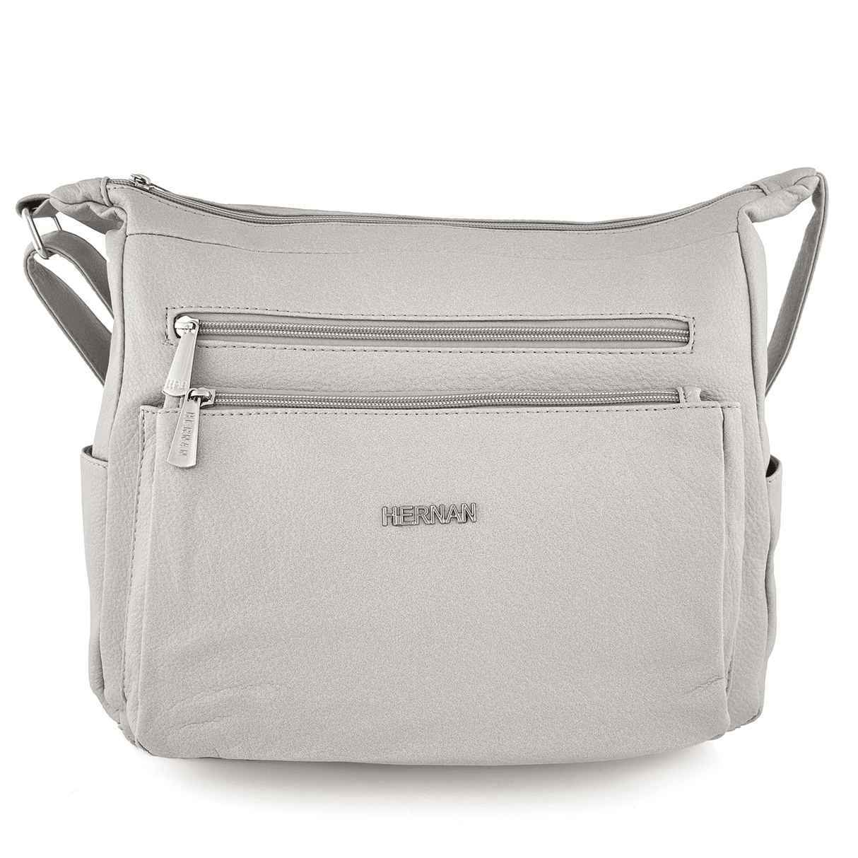 Válltáska 2 rekesszel és sok zsebbel - szürke