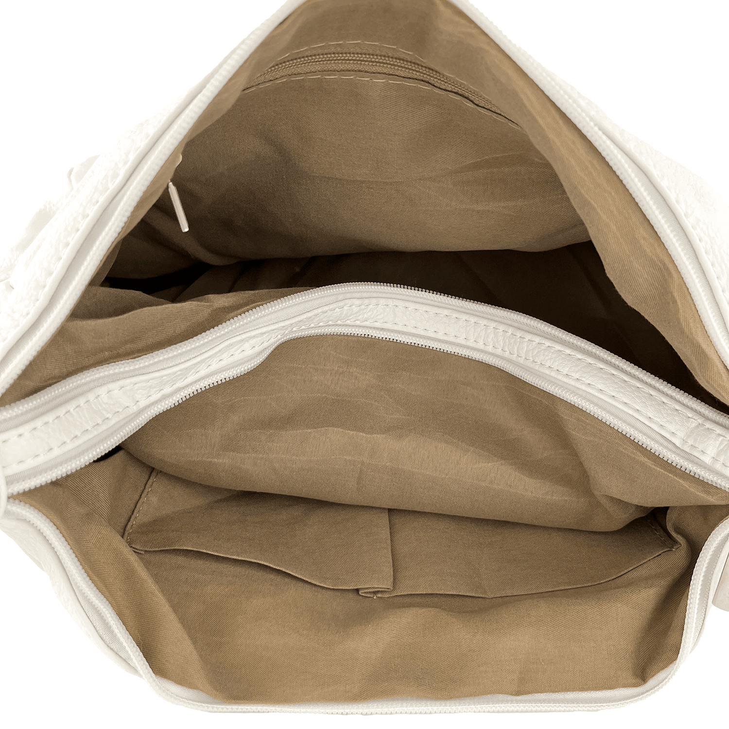 Válltáska 2 rekesszel és sok zsebbel - fehér