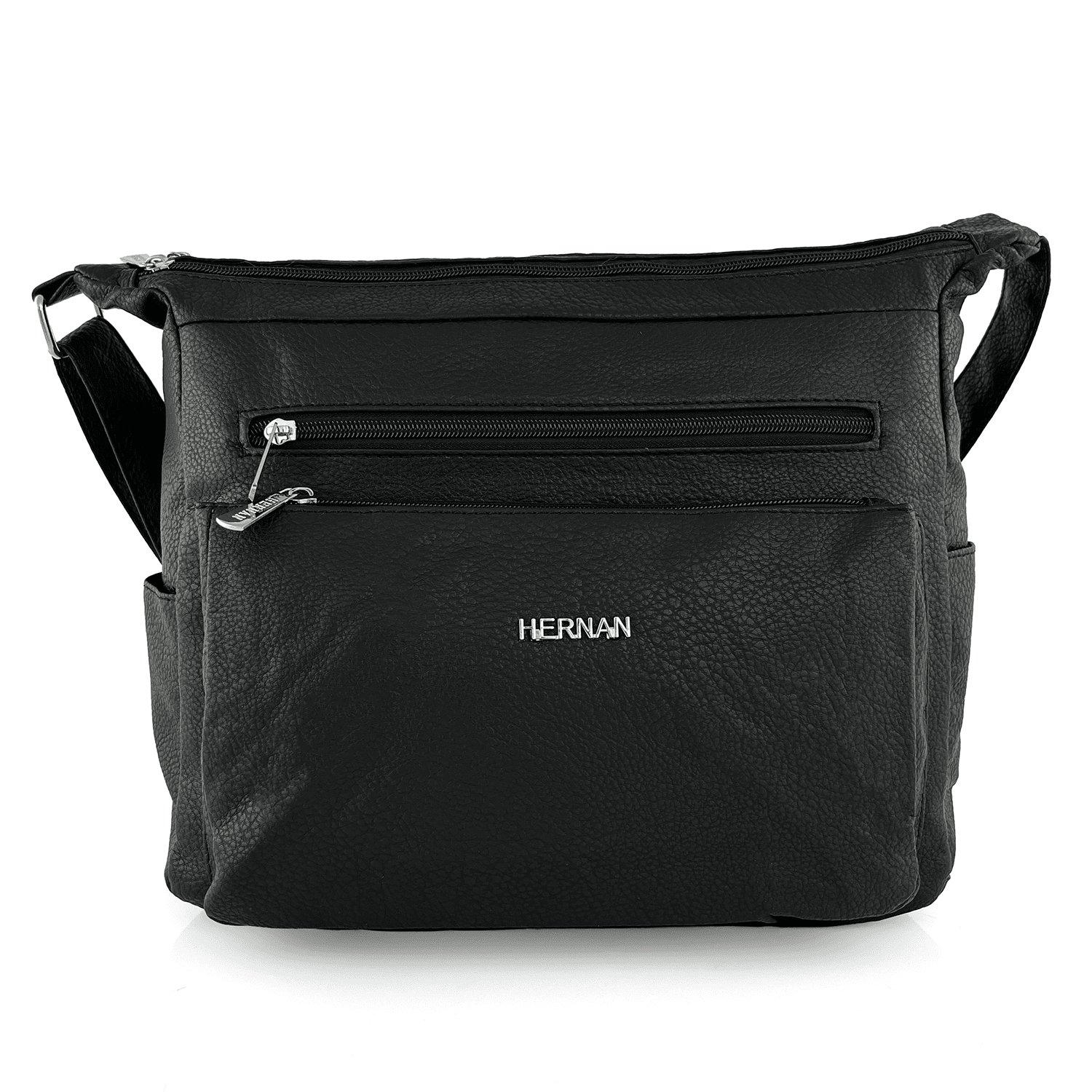 Válltáska 2 rekesszel és sok zsebbel - fekete