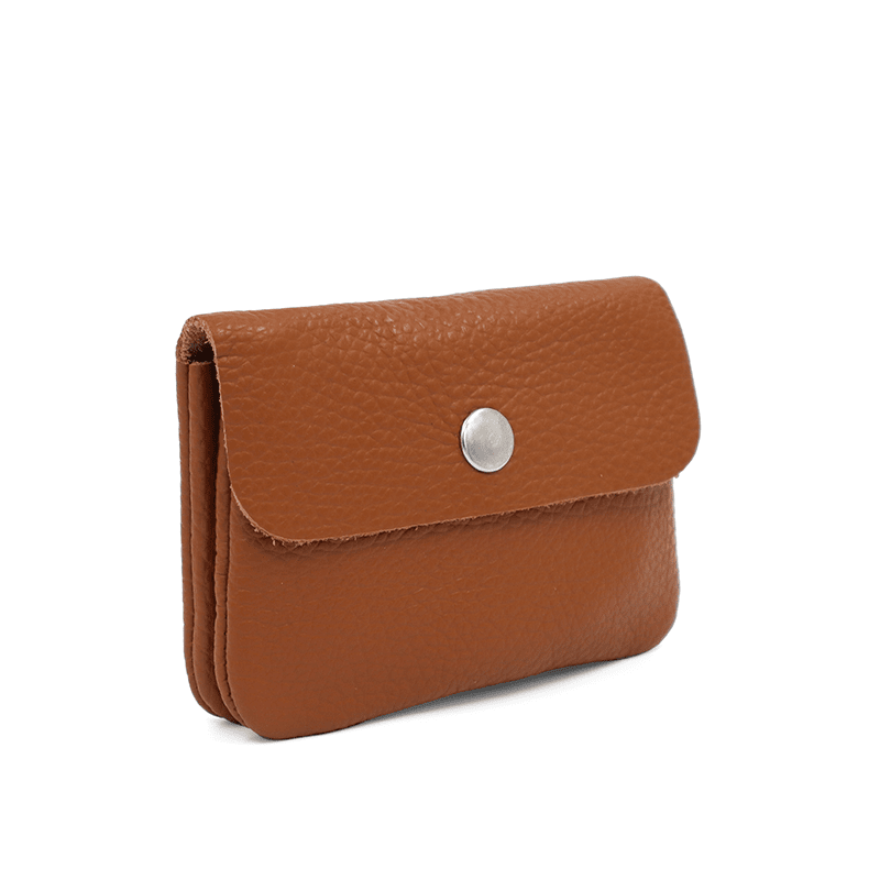 Kis természetes bőr pénztárca - cserépbarna