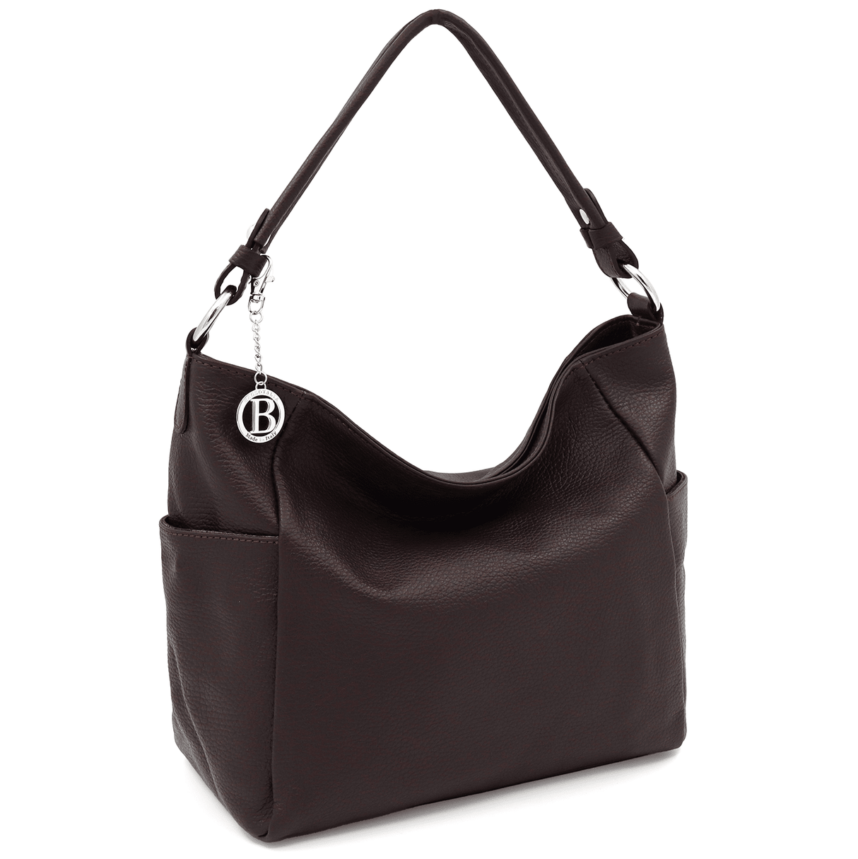 Női táska természetes bőrből Evelyn - sötétbarna