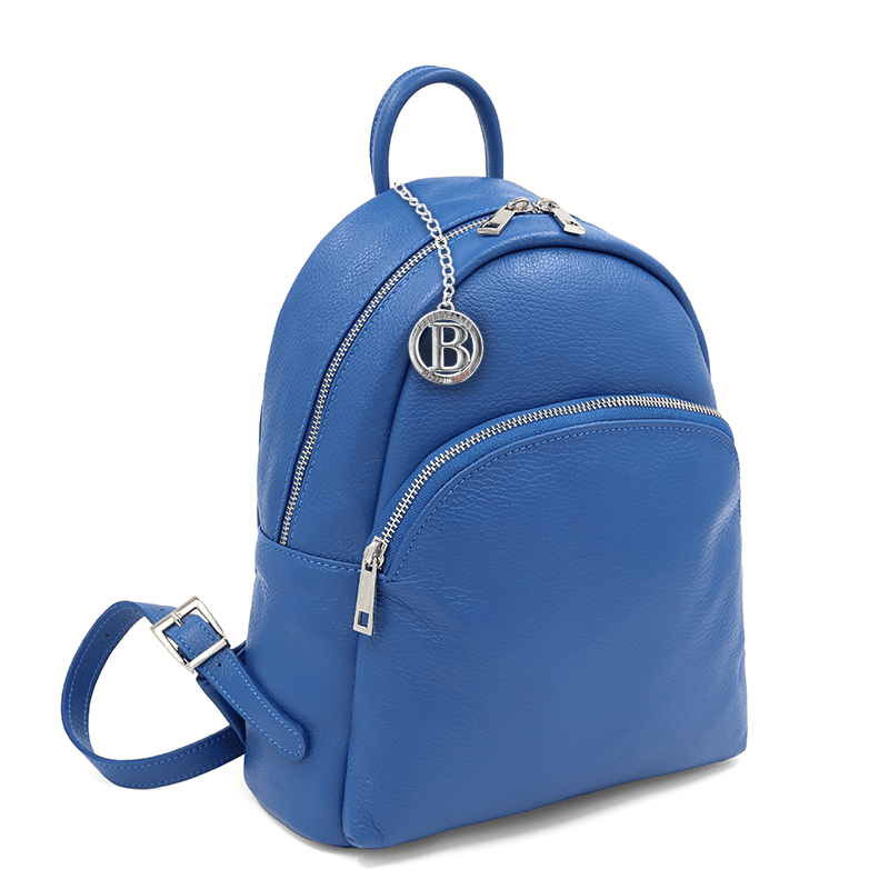 Neda természetes bőr hátizsák - török kék