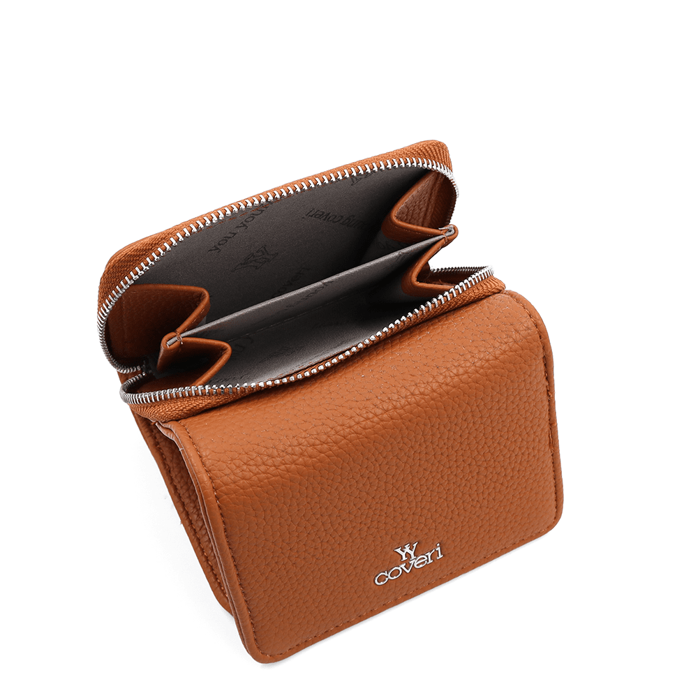 Kompakt női pénztárca - cserépbarna