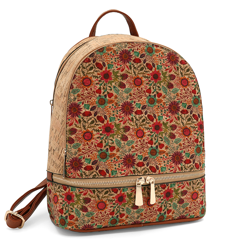 Női koriás hátizsák Madeline nyomtatással - erdei virágok