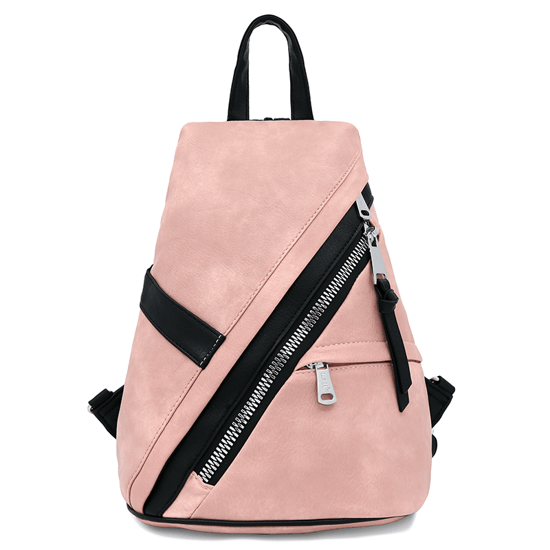 Modern női hátizsák sok zsebbel Rita - rózsaszín