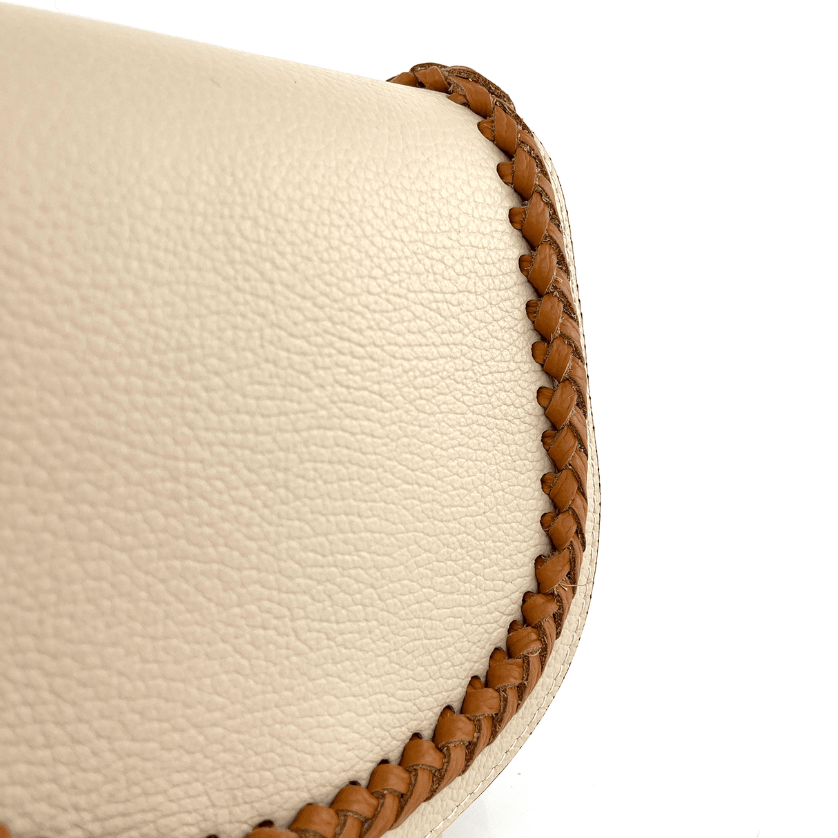 Női válltáska természetes bőrből Naomi - bézs/téglavörös