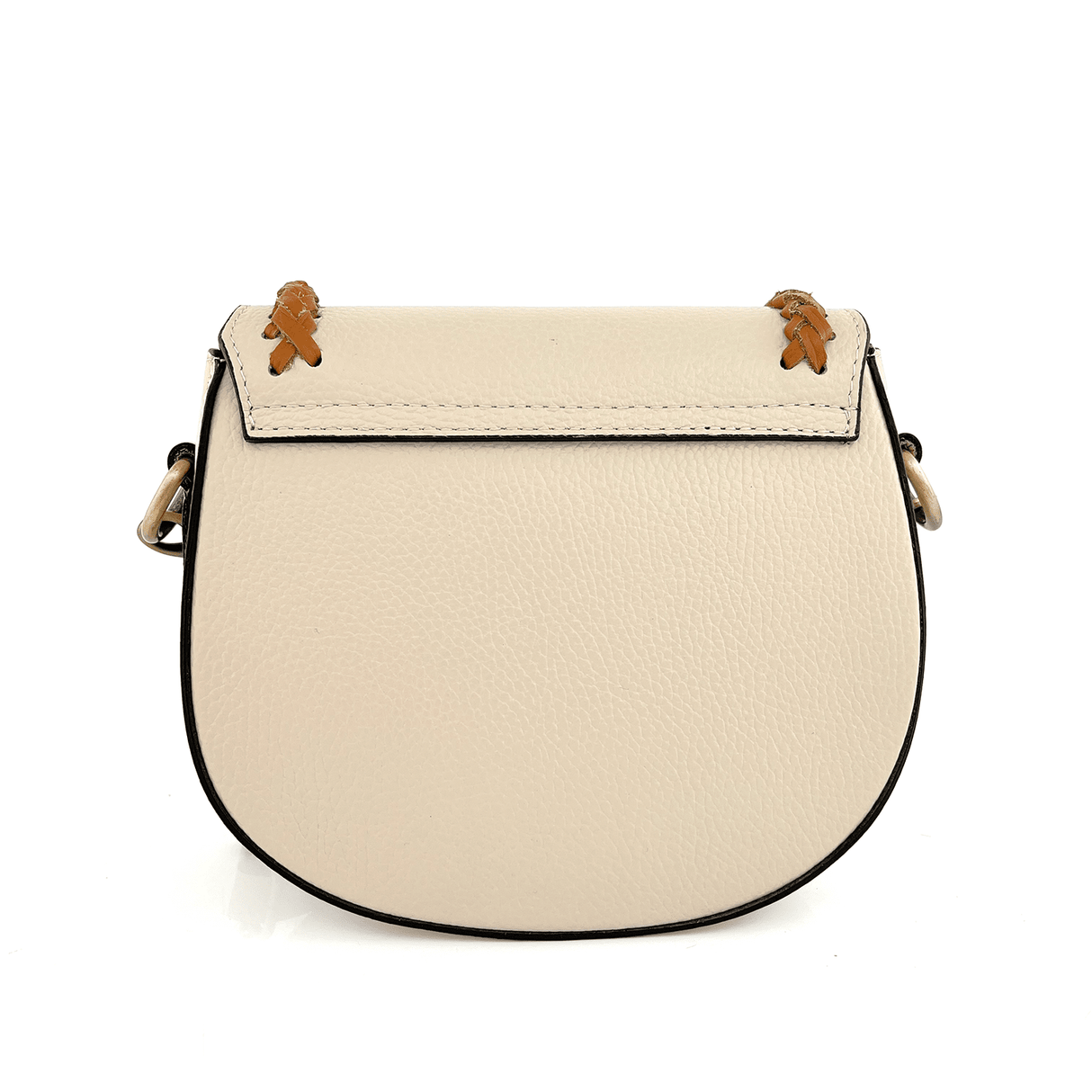 Női válltáska természetes bőrből Naomi - bézs/téglavörös