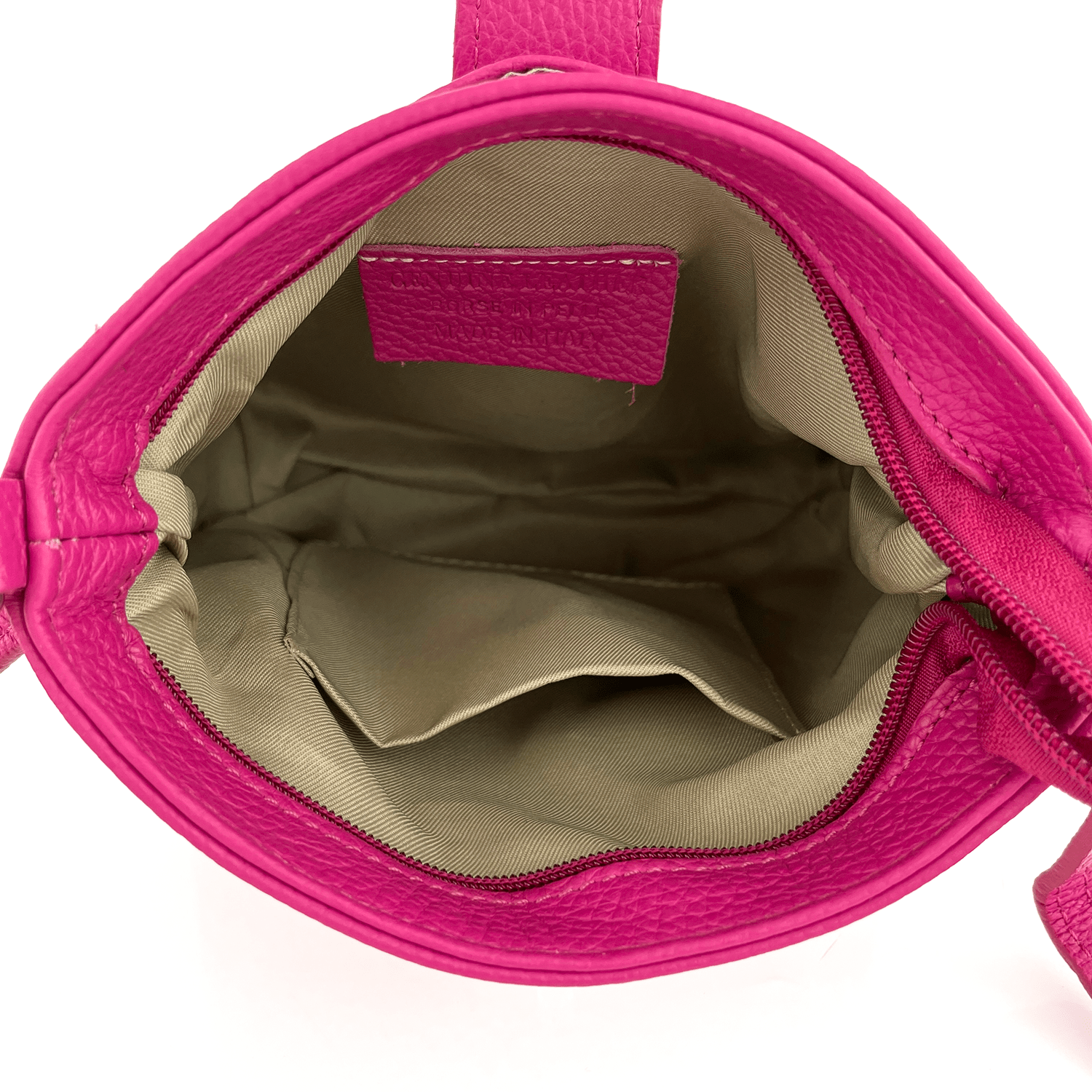 Andria természetes bőr válltáska - fukszia