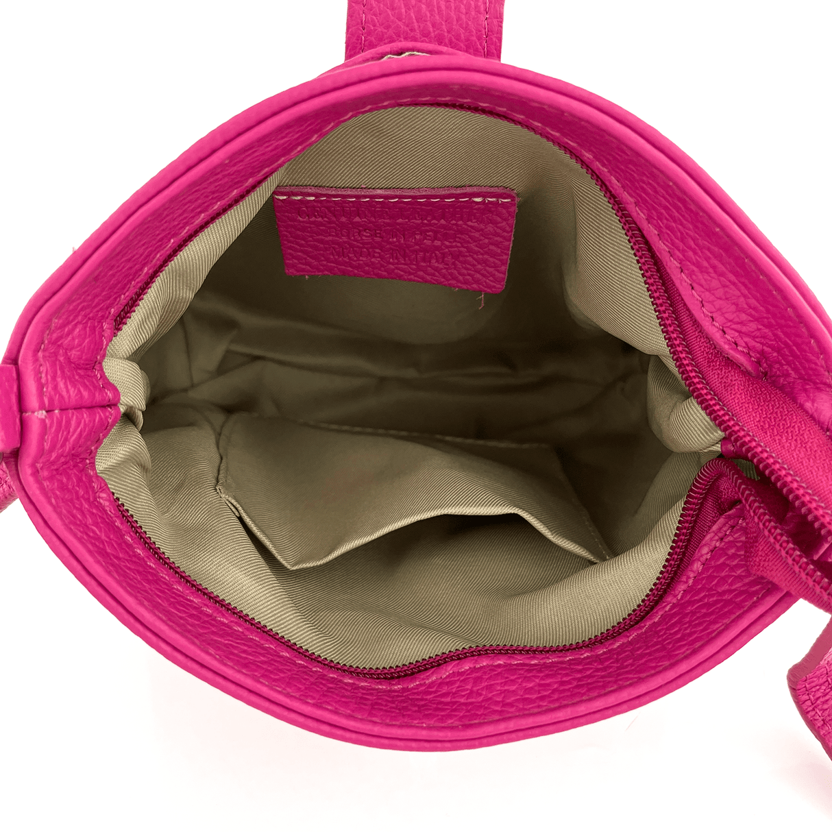 Andria természetes bőr válltáska - fukszia