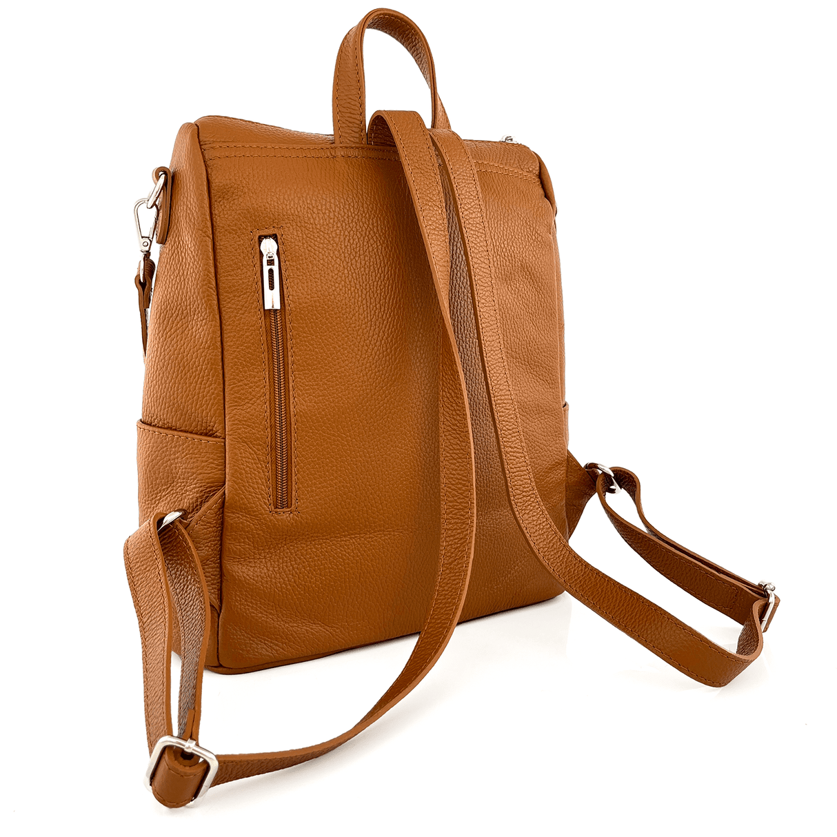 2 az 1-ben - Vittoria természetes bőr hátizsák és táska - cserépbarna