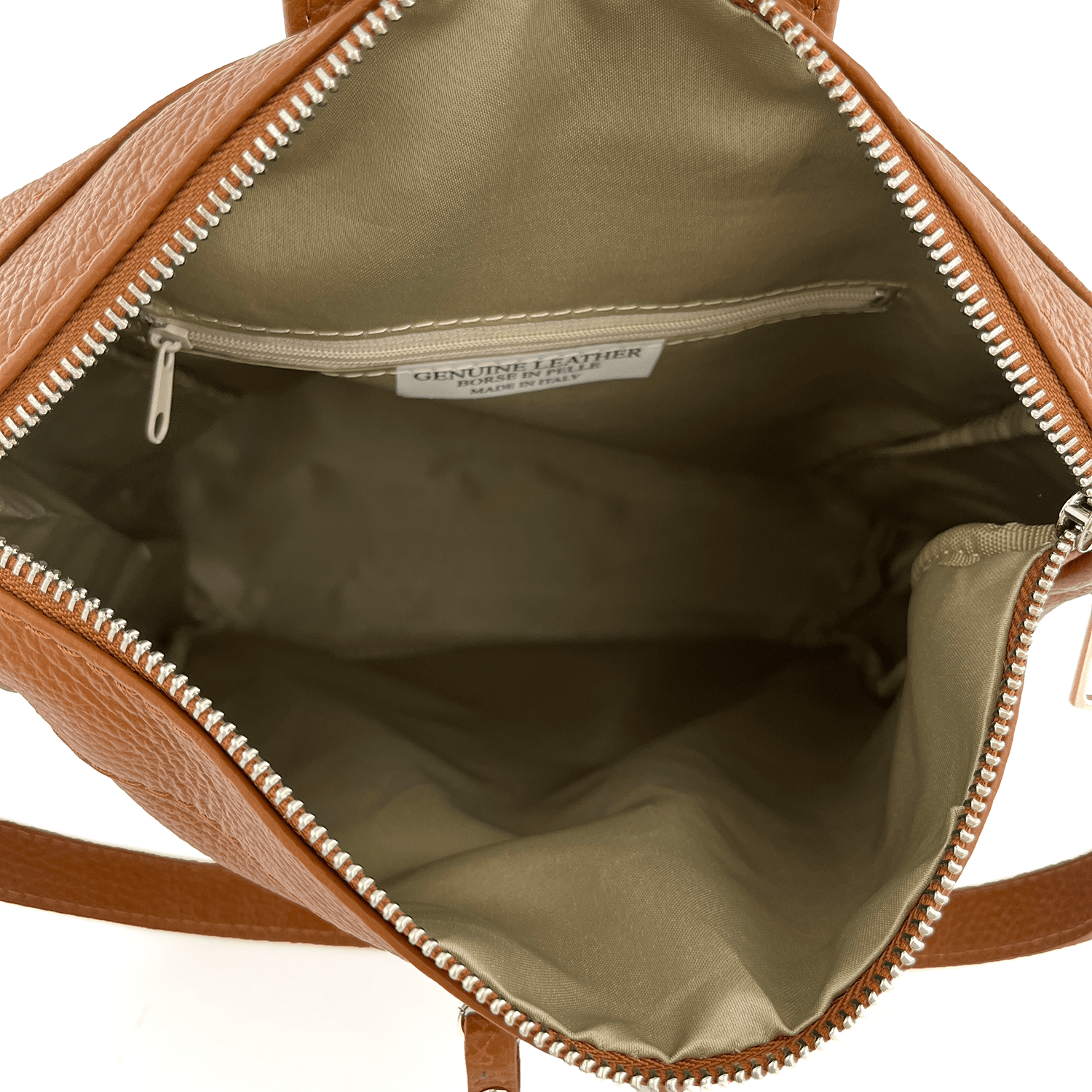 2 az 1-ben - Vittoria természetes bőr hátizsák és táska - cserépbarna