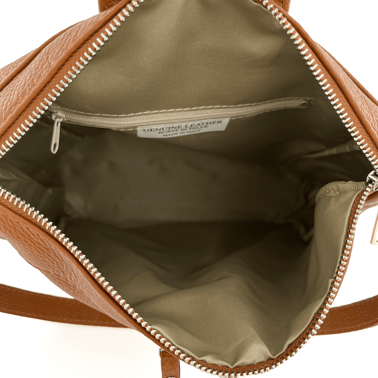 2 az 1-ben - Vittoria természetes bőr hátizsák és táska - cserépbarna