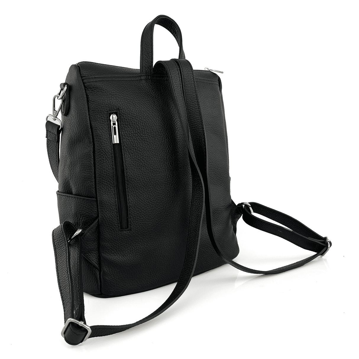 2 az 1-ben - Vittoria természetes bőr hátizsák és táska - fekete