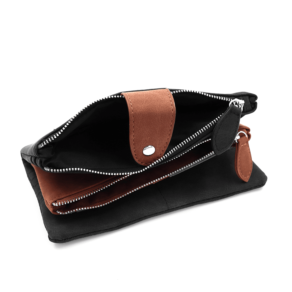 Nagy női pénztárca levehető kártyatartóval - fekete