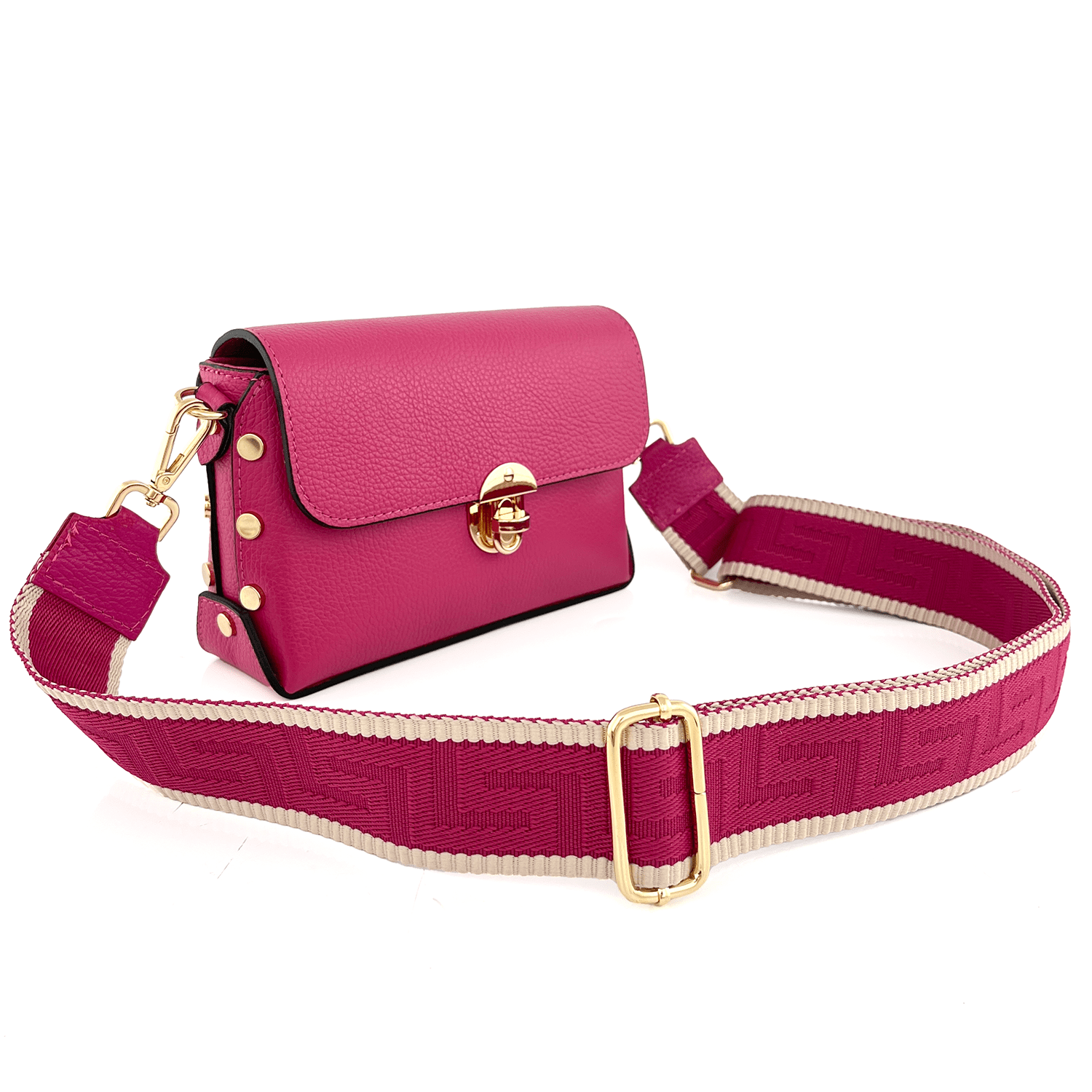 Antoanella női táska természetes bőrből - fukszia