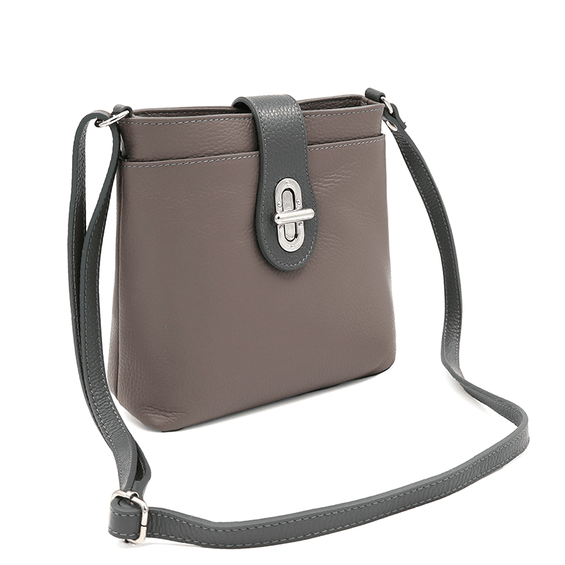 Andria természetes bőr válltáska - szürke