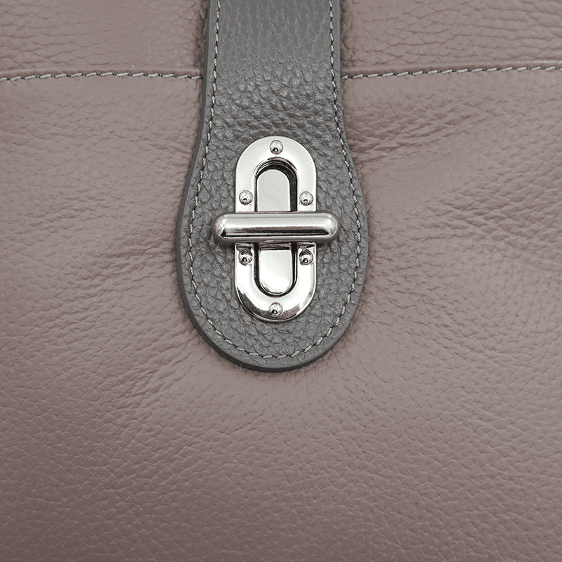 Andria természetes bőr válltáska - szürke