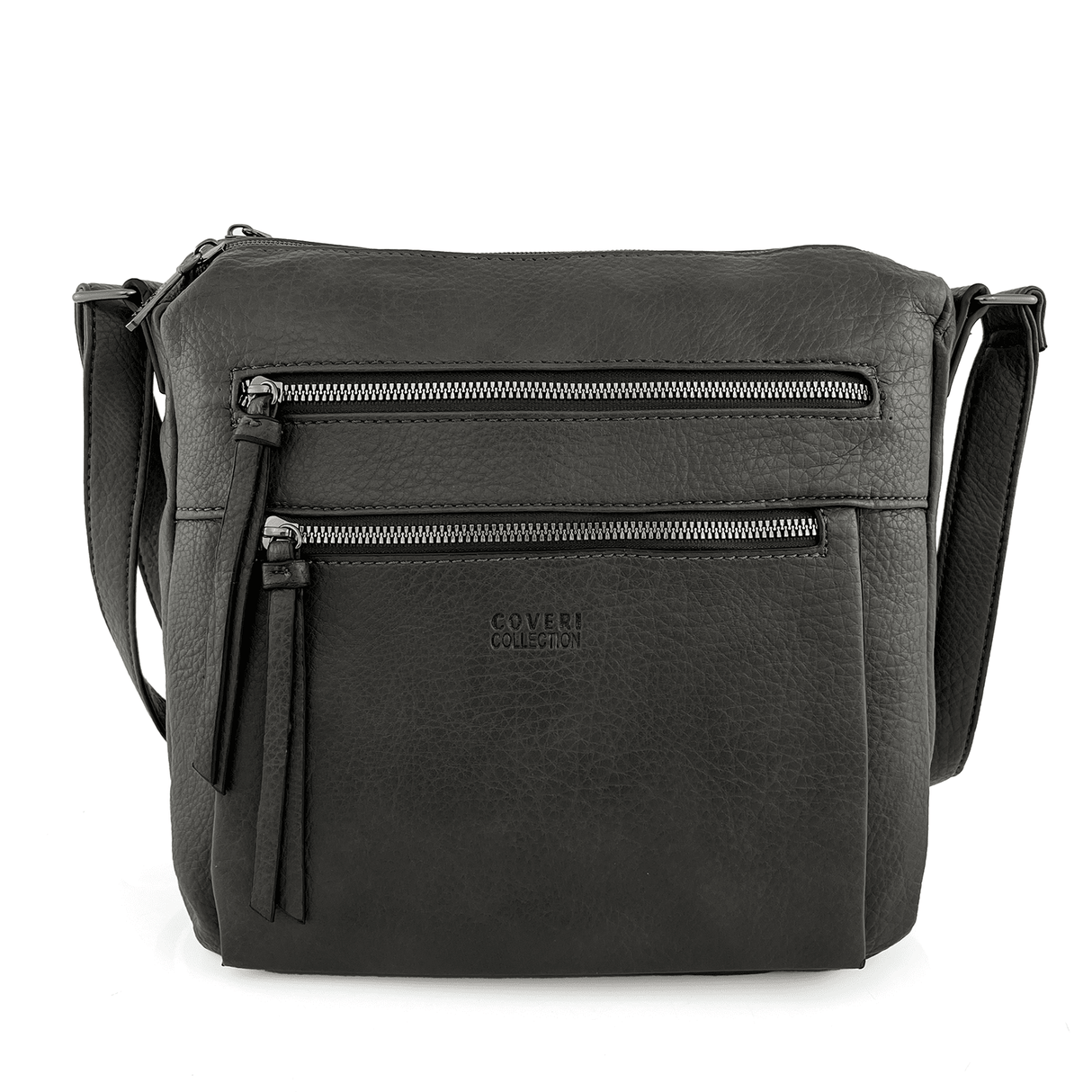 Válltáska 2 nagy rekesszel - szürke