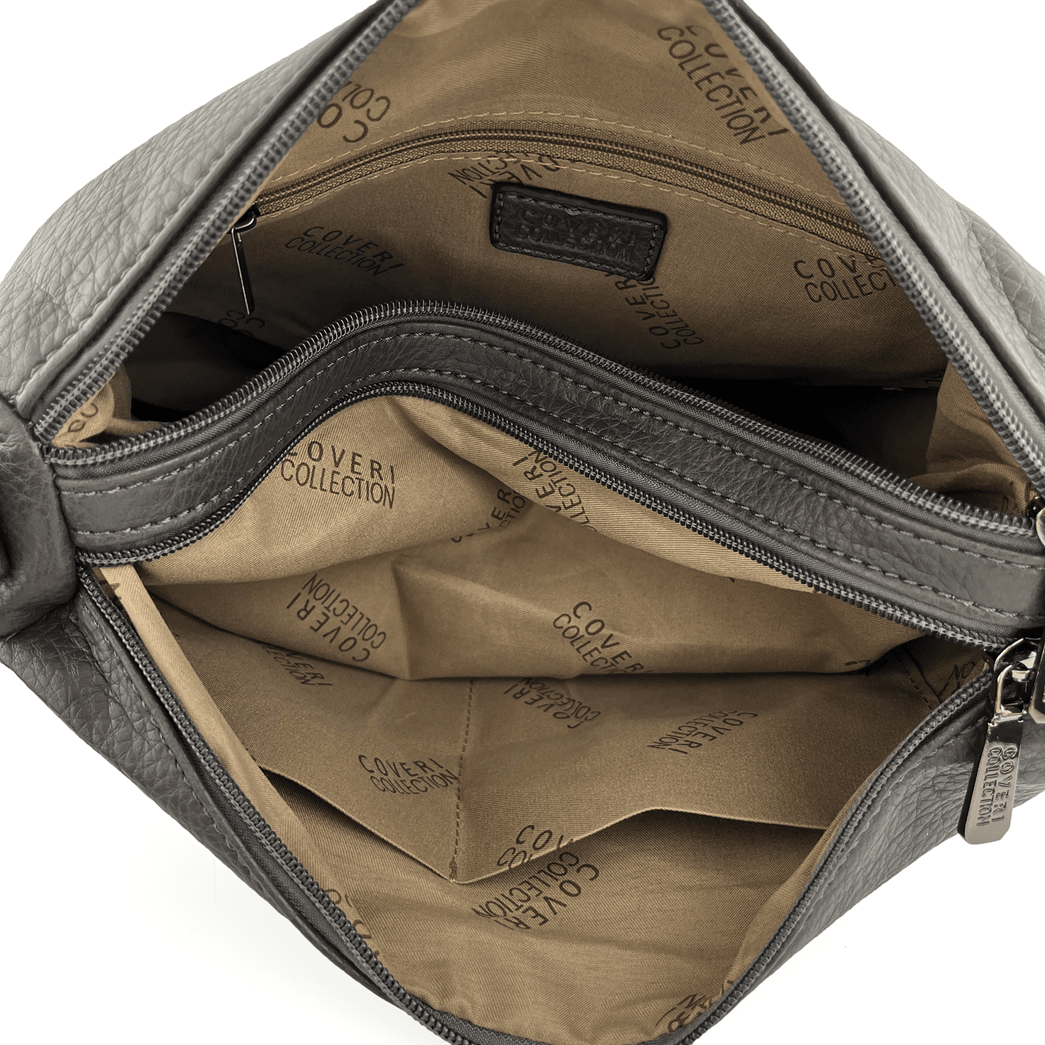 Válltáska 2 nagy rekesszel - szürke