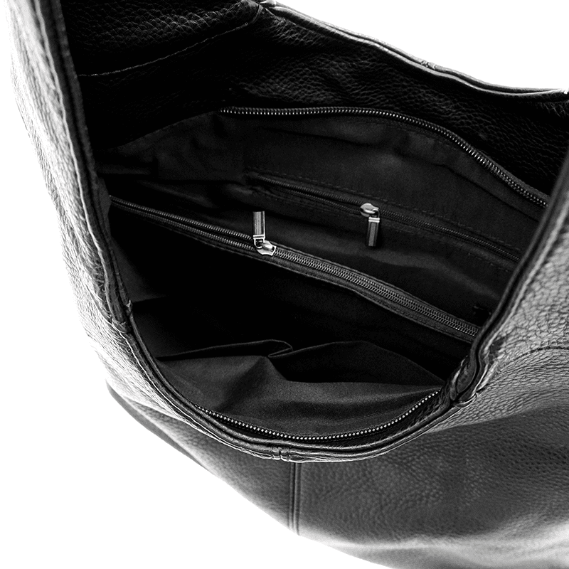 Nagy női táska, zsák típusú - fekete