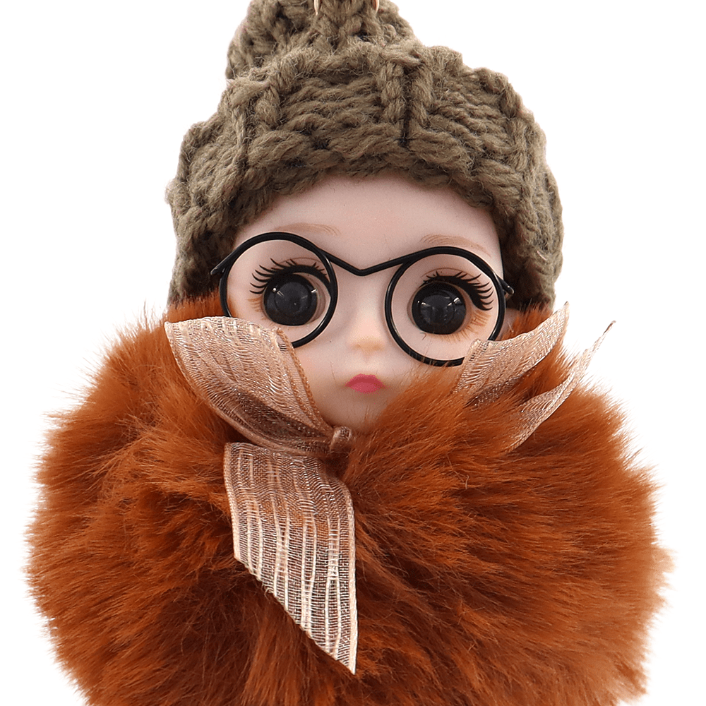 Kulcstartó baba - cseréptetős barna