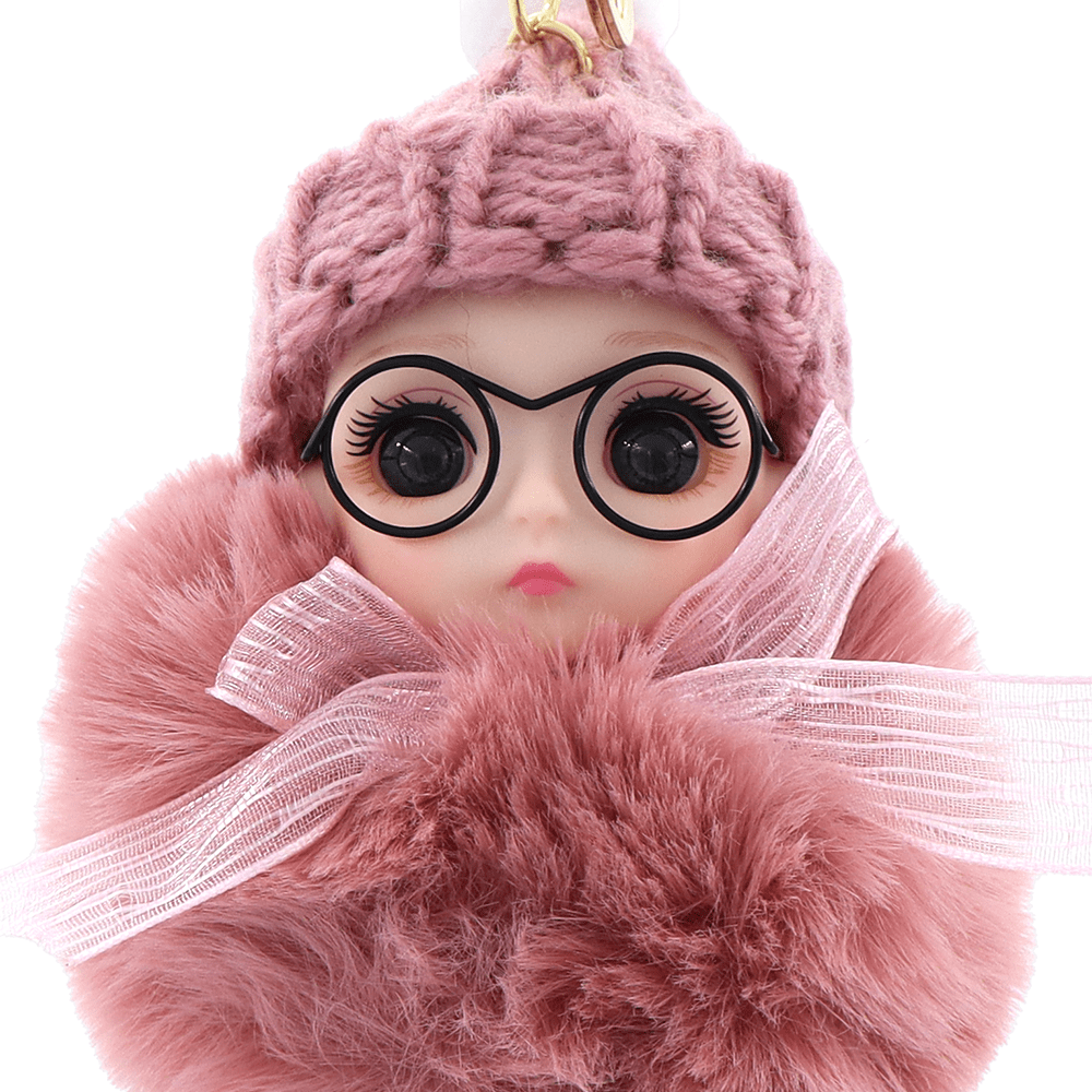 Kulcstartó baba - rózsaszín hamu