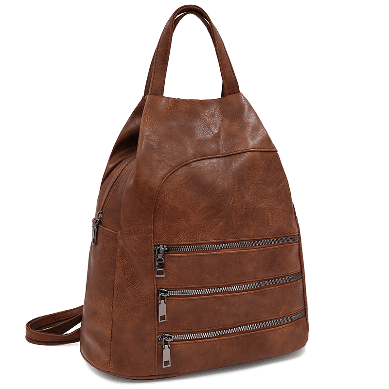 Női hátizsák titkos záródással - sötétbarna