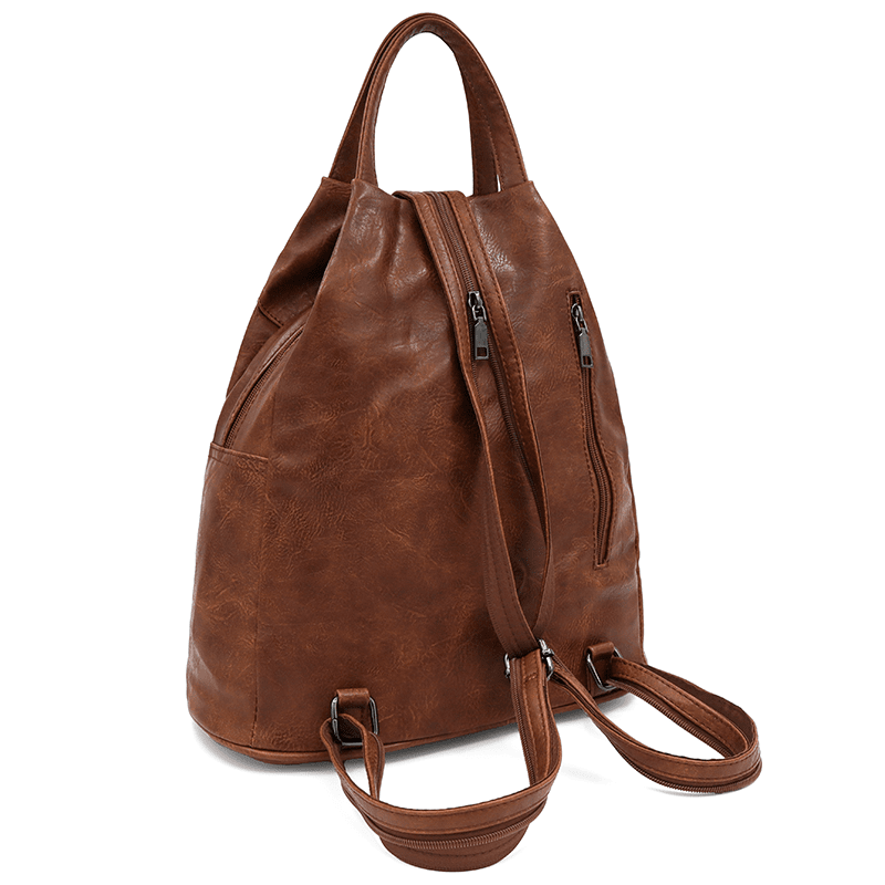 Női hátizsák titkos záródással - sötétbarna