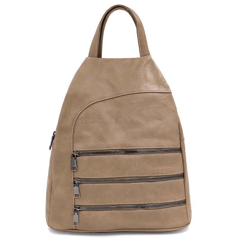 Női hátizsák titkos záródással - világosbarna