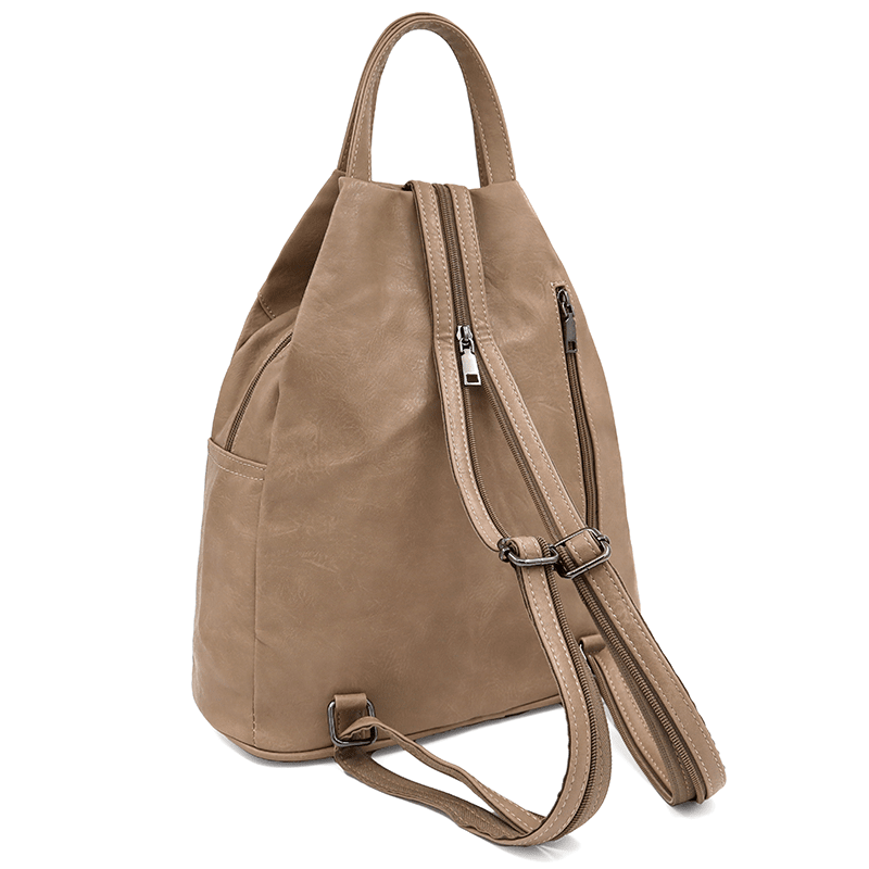 Női hátizsák titkos záródással - világosbarna