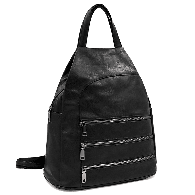 Női hátizsák titkos záródással - fekete
