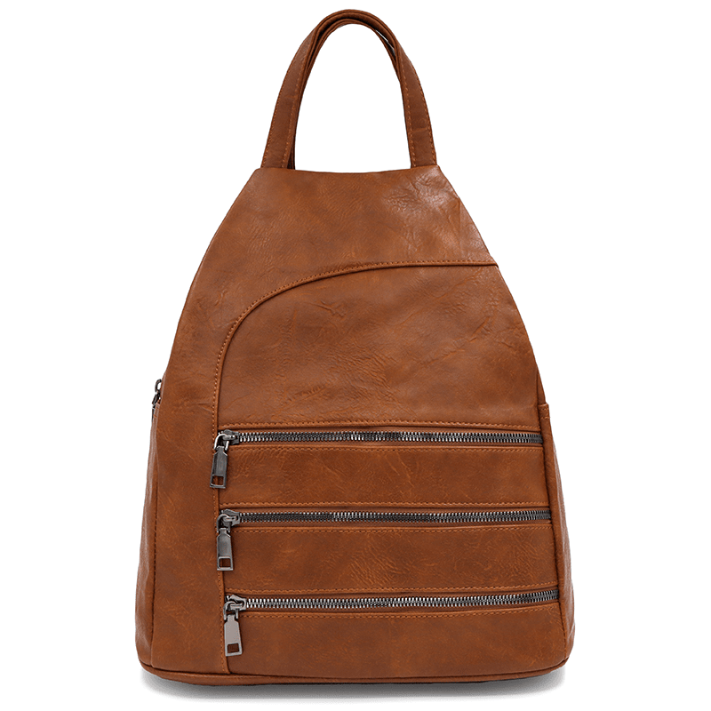 Női hátizsák titkos záródással - cseréptetős barna