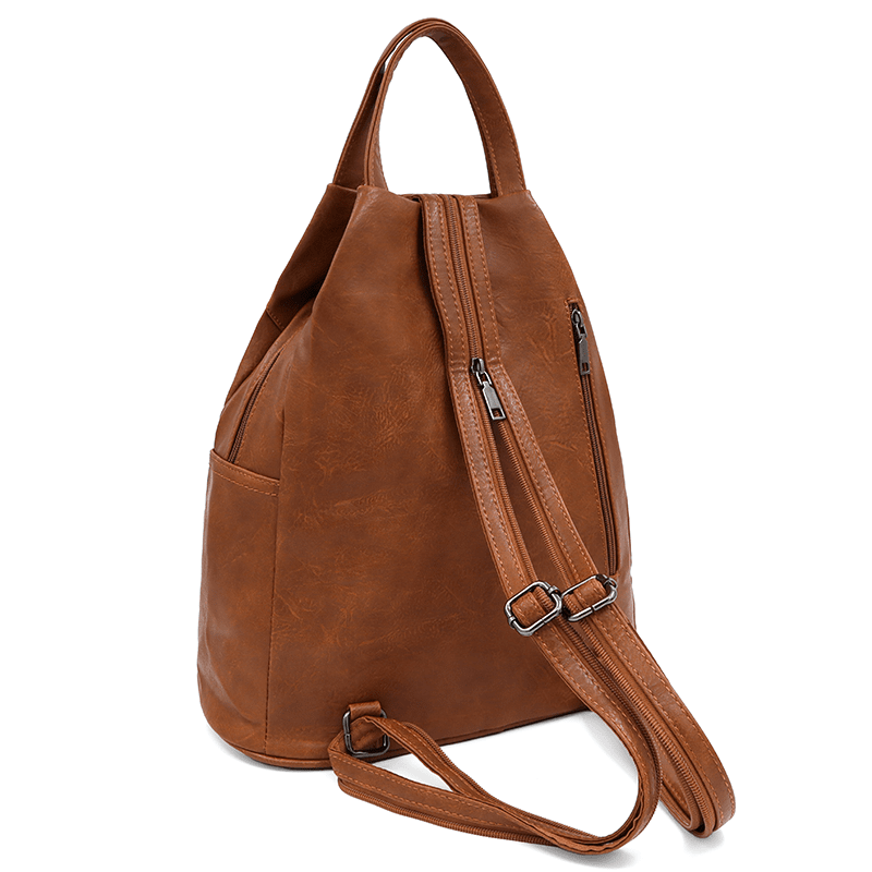 Női hátizsák titkos záródással - cseréptetős barna