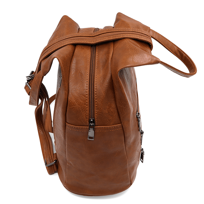 Női hátizsák titkos záródással - cseréptetős barna