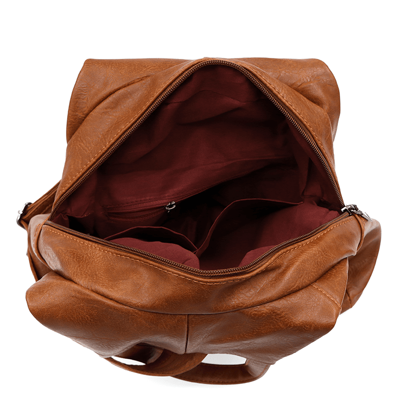 Női hátizsák titkos záródással - cseréptetős barna