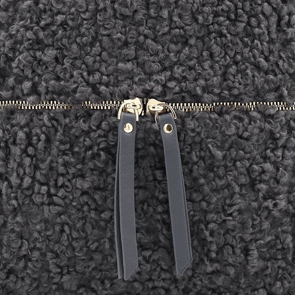 Plüss női hátizsák – szürke