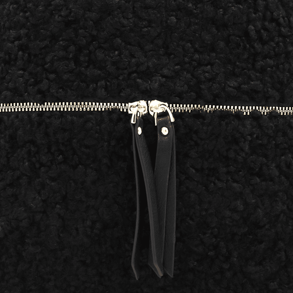 Plüss női hátizsák – fekete