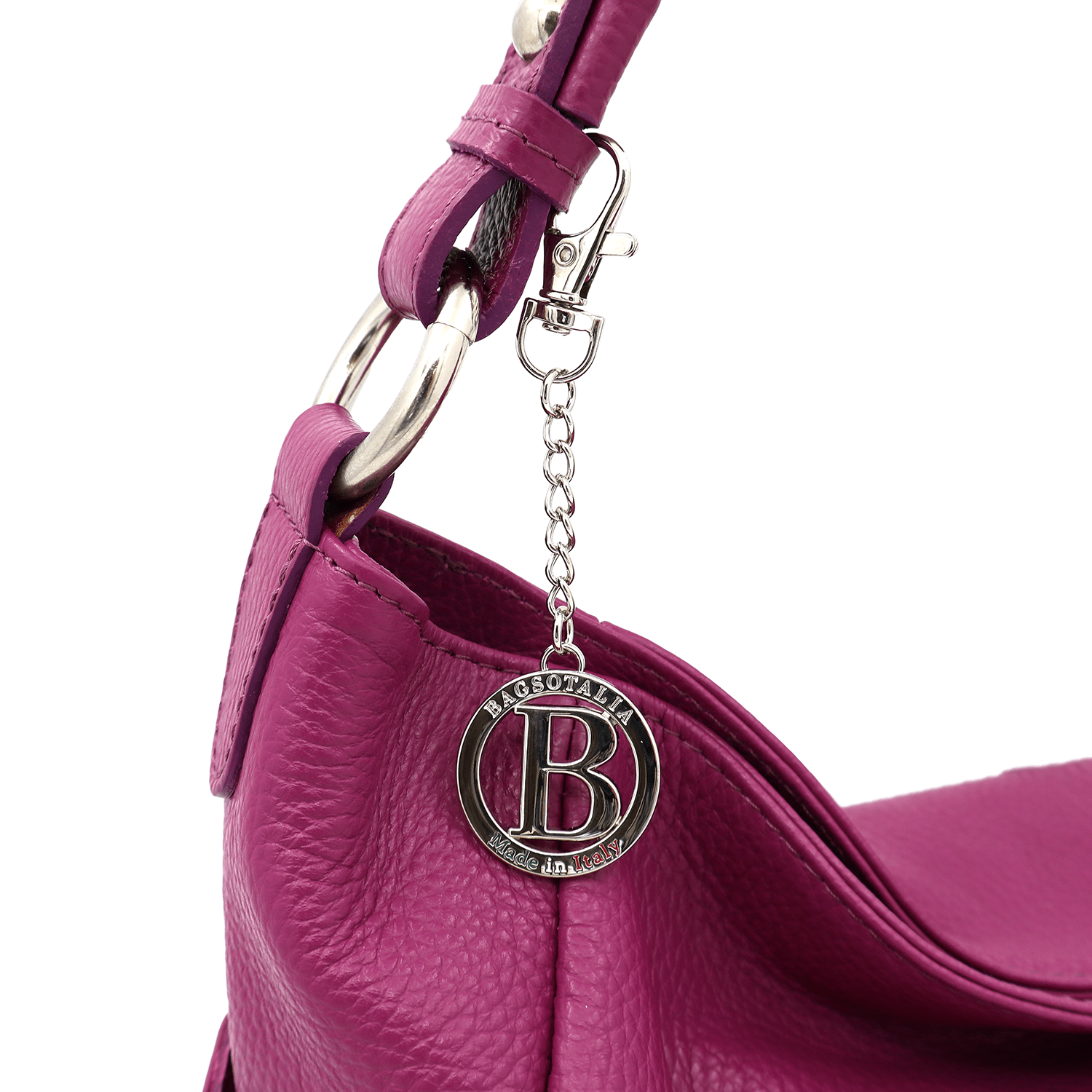 Női táska természetes bőrből Evelyn - fukszia